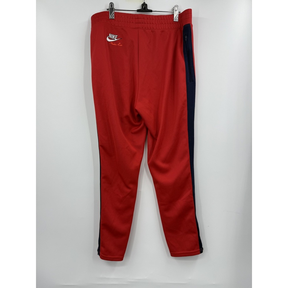 Nike Martine Rose Track Pants Mens Large Red Navy Zip Hem Joggers Side Pocket - Picture 8 of 11